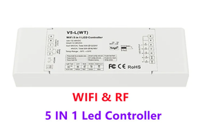Controlador LED V5-L(WT) Tuya WiFi <span class=keywords><strong>5</strong></span> en 1, Control por Aplicación, DC12-48V, <span class=keywords><strong>5</strong></span> Canales, RGB CCT RGBW RGBWW, Controlador Inteligente para Tira de LED - Product Image 4