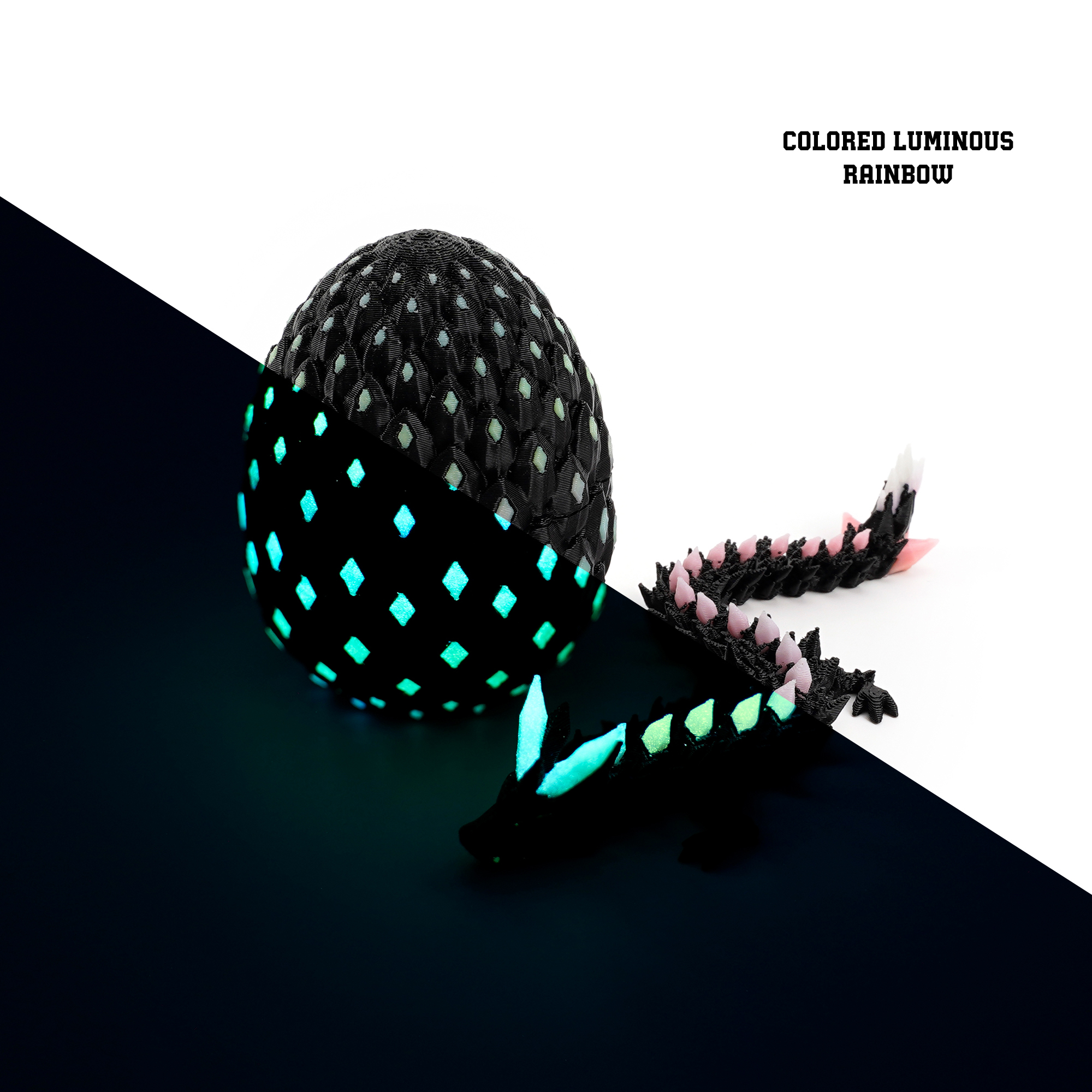 Color-changing glow-in-the-dark dragon