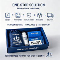 Ensemble cadeau promotionnel personnalisé pour course de marathon avec médaille, serviette, t-shirt, sac à cordon, kit sportif pour événement de course, OEM