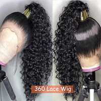 Perruque en cheveux humains bouclés Deep Wave 360 Full Lace avec sangle invisible et cordon de serrage invisible, perruques frontales 360 sans colle