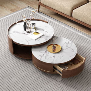 Nhà Máy Giá thông minh Lift Top Bàn cà phê thiết lập sang trọng hiện đại làm tổ Vòng đá cẩm thạch Bàn cà phê - Product Image 4