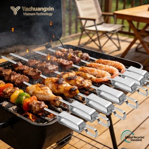 Brochetas de acero inoxidable con mango para cocinar al aire libre, herramientas para asar pollo, camarones y carne - Product Image 3