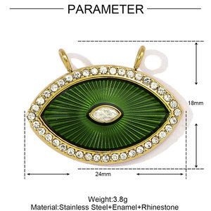 Hongtong AC-134 Edelstahl Vintage <span class=keywords><strong>Tarot</strong></span> glänzend Zirkon Rechteck DIY Herstellung Schmuck Charms Zubehör Großhandel Anhänger - Product Image 6