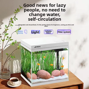 Aquário de Vidro Ultra Claro JSD Jinjing com Filtro 3 em 1, Luz LED, Bomba Silenciosa e Porta de Alimentação para Casa e Escritório - Product Image 6