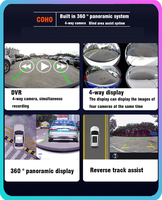CVBS/720/1080P 360 °   Caméra panoramique pour voiture compatible Android, caméra panoramique grand angle universelle haute définition avec vision nocturne