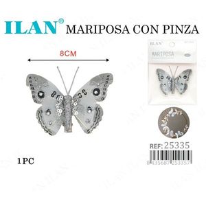 Fermaglio per Capelli a Farfalla Ilan 8cm, Accessorio per Acconciature da Sposa - Product Image 3