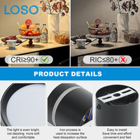 LOSO High Brightness Commercial Hotel Home Office Noir Blanc Aluminium 5W 10W 15W Plafonnier LED monté en surface