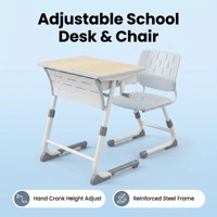Ensemble de bureau et chaise réglables écologiques et modernes pour l'école primaire, pour une utilisation en classe dans les écoles maternelles