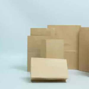 Emballage alimentaire de luxe écologique sans poignée, sac en papier brun personnalisable avec logo, matériaux recyclés pour une utilisation en carton - Product Image 4