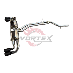 Échappement Catback Vortex SS304 en acier inoxydable poli avec soupape pour Porsche Cayenne Hybrid 2.0T 3.0T 2019-2025 SUV, silencieux à embout carbone - Product Image 3