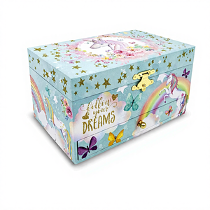 Boîte à musique rectangulaire de 7 pouces fabriquée en Chine, boîte à musique en forme de <span class=keywords><strong>licorne</strong></span>, ballet, jouet pour enfants, sans fermeture, best-seller en gros - Product Image 1