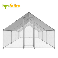 Corral de Metal Galvanizado Resistente para Aves de Corral, 3m X 7.85m X 1.98m, con Techo de PE y Puerta con Cerradura, para Granjas Avícolas y Casas para Mascotas
