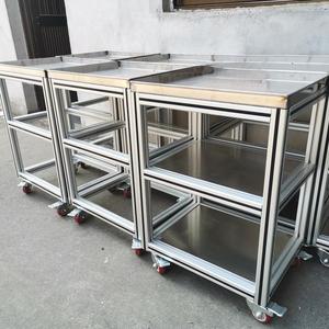 Mobile Tool Alloy Trolley Aluminum Profile Push <strong>Cart</strong> Flat <strong>Cart</strong> Assembly - Product Image 2