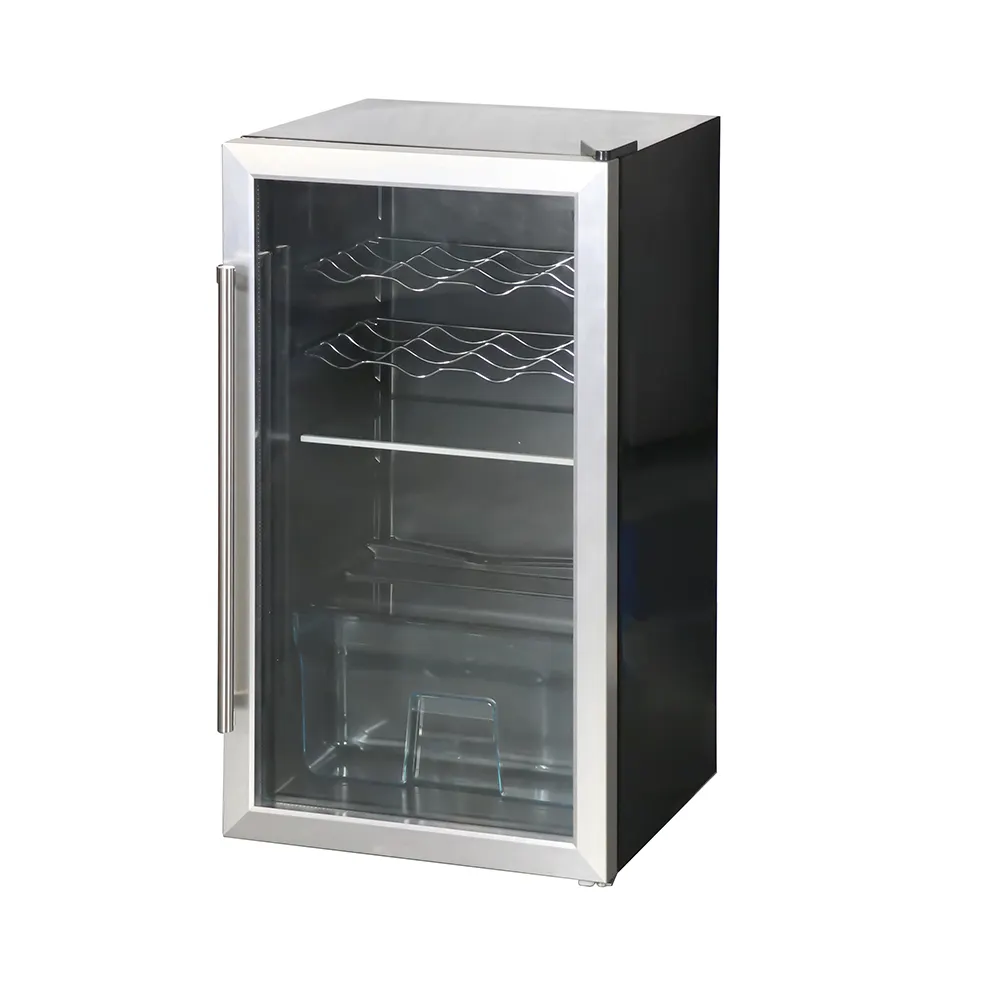 หนึ่งประตูกระจกตู้เย็นเชิงพาณิชย์ความจุขนาดใหญ่ตู้แช่แข็งจอแสดงผลตรงตู้แช่เครื่องดื่มไวน์