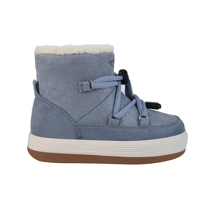 Qiloo Oem/Odm Suède Mode Groothandel Kids Warme Snowboots Winter Meisjes Casual Jongens Kinderen Laarzen Kids Schoenen Midi