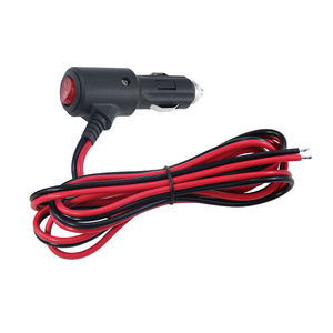 Enchufe de encendedor de cigarrillos de coche con batería macho a cable de extensión de extremo abierto 10A fusible con interruptor de encendido/apagado PVC aislado - Product Image 1