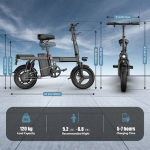 Bicicleta Eléctrica Plegable Híbrida GS5 de 250W con Envío Directo de la UE y EE. UU., al Mejor Precio, con Neumáticos Gruesos de 20 Pulgadas para Todoterreno - Product Image 5