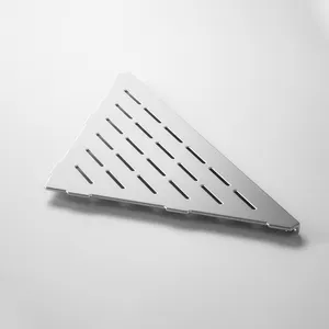 Brushed Stainless Steel 12x12 inch Triangle Recessed Shower Shelves Corner Install Insert Marble or Tile