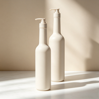 Nouvelle bouteille pompe à lotion en HDPE écologique à col long et fin, 300 ml/500 ml/800 ml, contenant en plastique en forme de vin pour sérum de soin de la peau