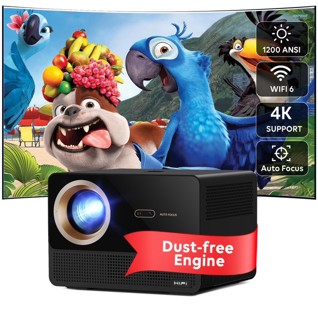 CRE CR67 LED 1080P Full HD Mini Projector Built-in 5W*2 Speakers 8000 Lumens Dust-Proof Android 9 WiFi6 Portable for Home