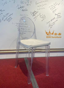 Silla de lujo para PC Ghost Devil, silla transparente para eventos de boda de plástico de resina con silla trasera redonda apilable - Product Image 5