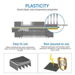 แผ่นปิดช่องนำความร้อน15W 17W แผ่นรอง2.15นำความร้อน1 1.5 2.25 2.75 3 mm 12.8W/MK GPU CPU แผ่นความร้อนซิลิคอนกำหนดเอง - Product Image 2