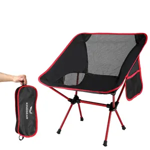 RTS Custom portable lightweight 120kgs folding foldable Aluminum 7075 moon camping chair for hiking