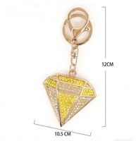 Porte-clés en métal de luxe KC1031 avec strass, breloque créative pour sac et ornement suspendu pour voiture, petit cadeau