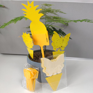 Trampa Adhesiva para Insectos de Material PC Sólido e Impermeable, para Plantas de Interior, Adhesivo en Forma de Mariposa Amarillo/Azul/Negro de Doble Cara para Jardinería - Product Image 6