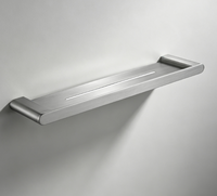 Porte-serviettes mural HONGDEC en acier inoxydable SUS304 nickel brossé, étagère à serviettes double niveau pour salle de bain