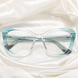 ร้อนขายยี่ห้อผู้หญิง TR90แว่นตาผู้หญิงแมวตาออปติคอลป้องกันแสงสีฟ้าเฟรมสำหรับสุภาพสตรี