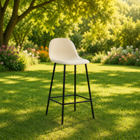 Tabouret de comptoir en polypropylène à dossier bas (PC-108)