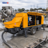 Petite pompe à béton diesel sur remorque 30m³/h et 40m³/h certifiée CE ISO pour le coulage de colonnes et la construction générale