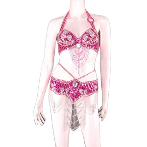 Sujetador de danza del vientre de gasa de alta calidad, conjunto de vestido con banda en la cintura, cinturones <span class=keywords><strong>Ara</strong></span>, bufanda de cadera de danza india, vestido de baile de escenario para mujer - Product Image 1