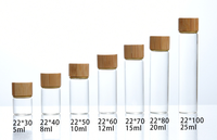 Vente flash : tube en verre de 5 ml, 10 ml, 15 ml, 20 ml, 25 ml, 30 ml, 22x115 mm avec couvercle en bois de bambou