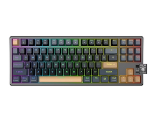 Anpassbare 88-Tasten-Regenbogenlicht mit Hintergrund beleuchtung Dreifach modi Gaming-Tastatur verkabelt 2,4G BT Blue Switch PC-kompatibel in englischer Sprache - Product Image 1