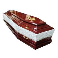 Ataúd Ecológico de Madera Maciza Estilo Europeo, Personalizable, Fábrica China OEM, Ataúd Funerario al por Mayor