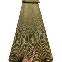 Tissu en dentelle de corde pure d'Osmanthus soluble dans l'eau, multicolore et luxueux, broderie africaine traditionnelle en strass, brillant et luxueux