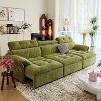 Sofá Cama Eléctrico Extensible con Tela Chenille y Antiarañazos para Apartamentos Pequeños, Muebles de Sala de Estar, Reposacabezas Ajustable