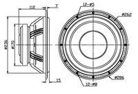Haut-parleur professionnel de 10 pouces, 8 ohms, pour système 3 voies