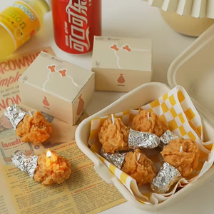 Bougie parfumée amusante en forme de poulet frit, sans fumée, en cire de soja, article personnalisé original pour amis - Product Image 4