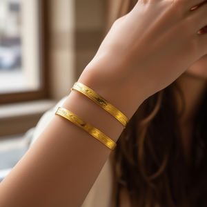 Fashion Cuff Bracelet 316L Stainless Steel PVD Gold Plating Sustainable Resistant Jewelry <b>for</b> Women and <b>Men</b> - Product Image 3