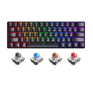 Hight qualidade do jogo teclado hotswap switches teclado mecânico interruptor vermelho 60% teclado mecânico com keycaps personalizados