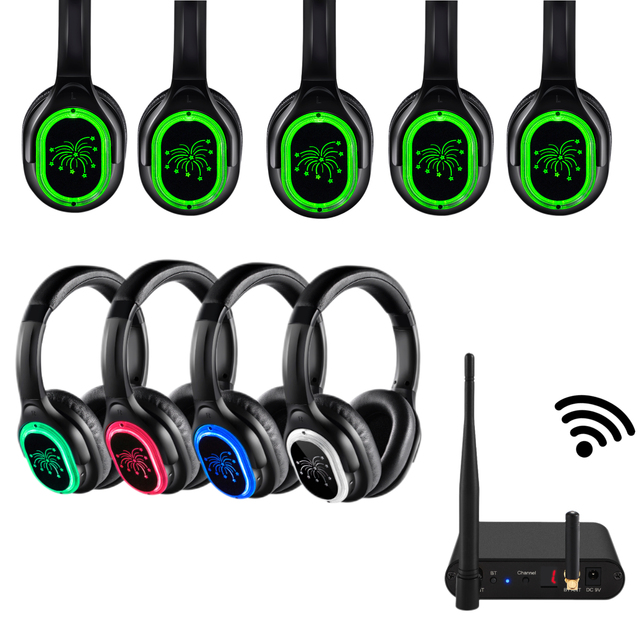 Custom Logo INDA RF998B  Silent Disco Headphones, Over-Ear Headset, Hi-Fi Stereo 12H UHF RF Headphone for DJ & Mobile Phone