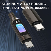 Câble de données tressé lumineux 3A 27W 60W 100W 1m, câble de charge rapide pour Huawei/Samsung/Xiaomi/téléphone