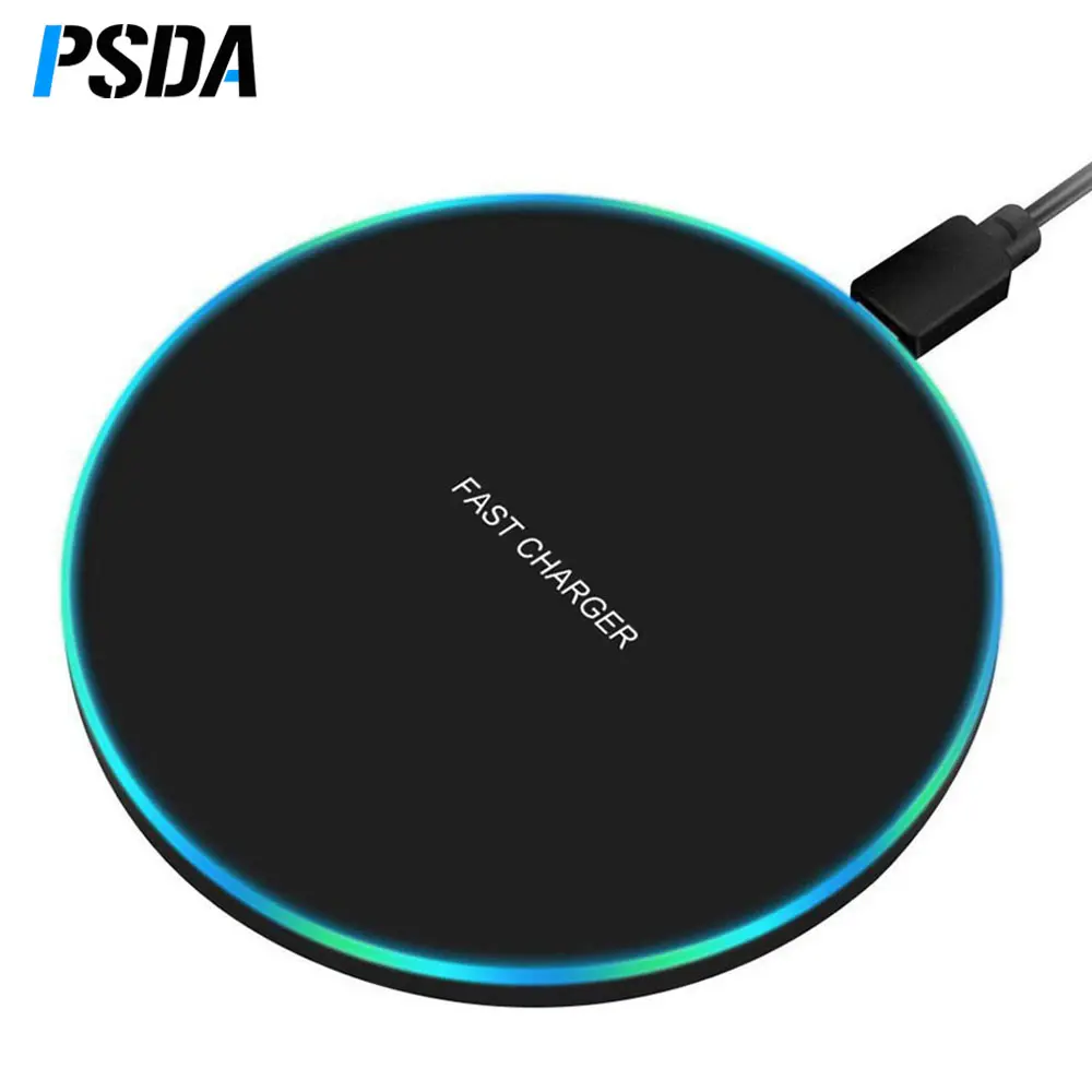 PSDA 10W Wireless Charger for iPhone 11 Xs Max X XR 8 Plus Fast Charging Pad for Ulefone Doogee Samsung Note 9 Note 8 S10 Plus