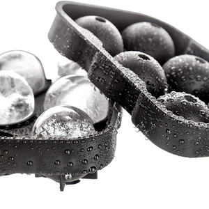 Silicone Ice Ball Mold Sphere Ice Cube Tray Dishwasher Safe Black Large Manual Ice <b>Maker</b> for Cocktails and Drinks - Product Image 1