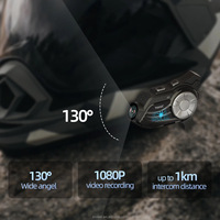 Intercom Bluetooth pour casque de moto Inveer, enregistrement vidéo, portée 1000 mètres, duplex, accessoires moto X3