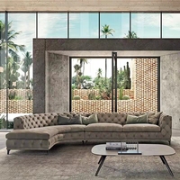 Ensemble de canapés de salon d'angle, mobilier de salon, luxueux, en cuir et de luxe italien, sections allemandes