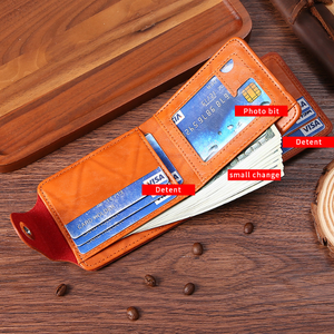 กระเป๋าสตางค์หนัง PU สำหรับผู้ชายทันสมัยมีซิปใส่เหรียญได้หลายช่องผ้าใบดีไซน์แบบ "หนึ่งร้อยเหรียญ" แบบสั้นสำหรับใช้ในชีวิตประจำวัน - Product Image 5